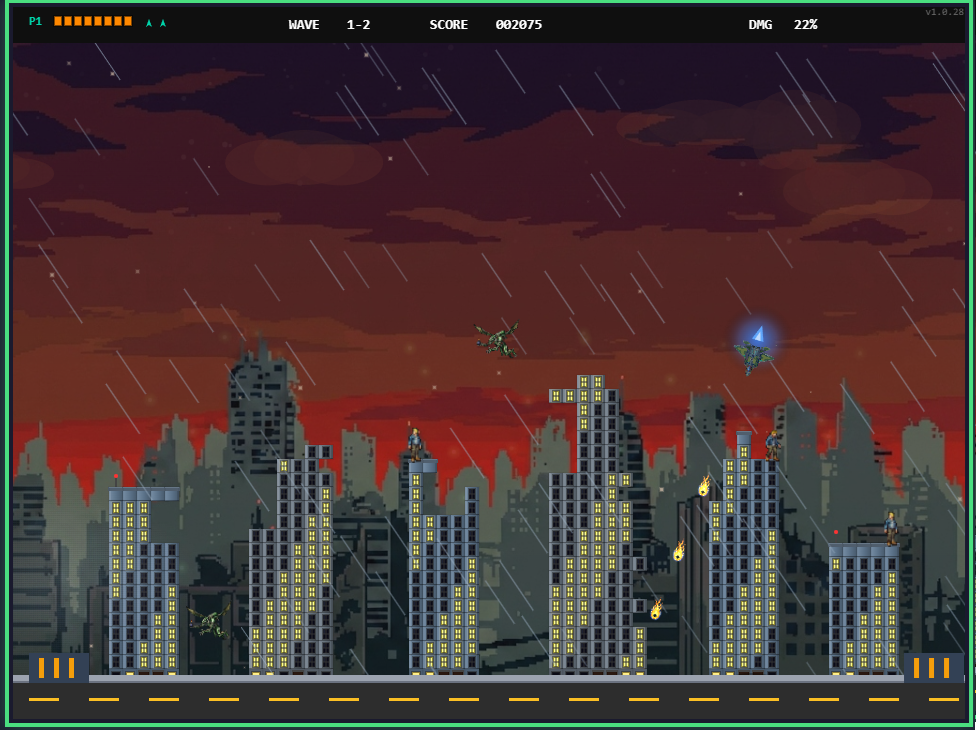 Save New York - Retro flying combat game with destructible cities